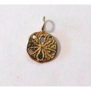 Sand Dollar Charm Pendant 3/8 Inch Gold-Tone Beach-Inspired Jewelry